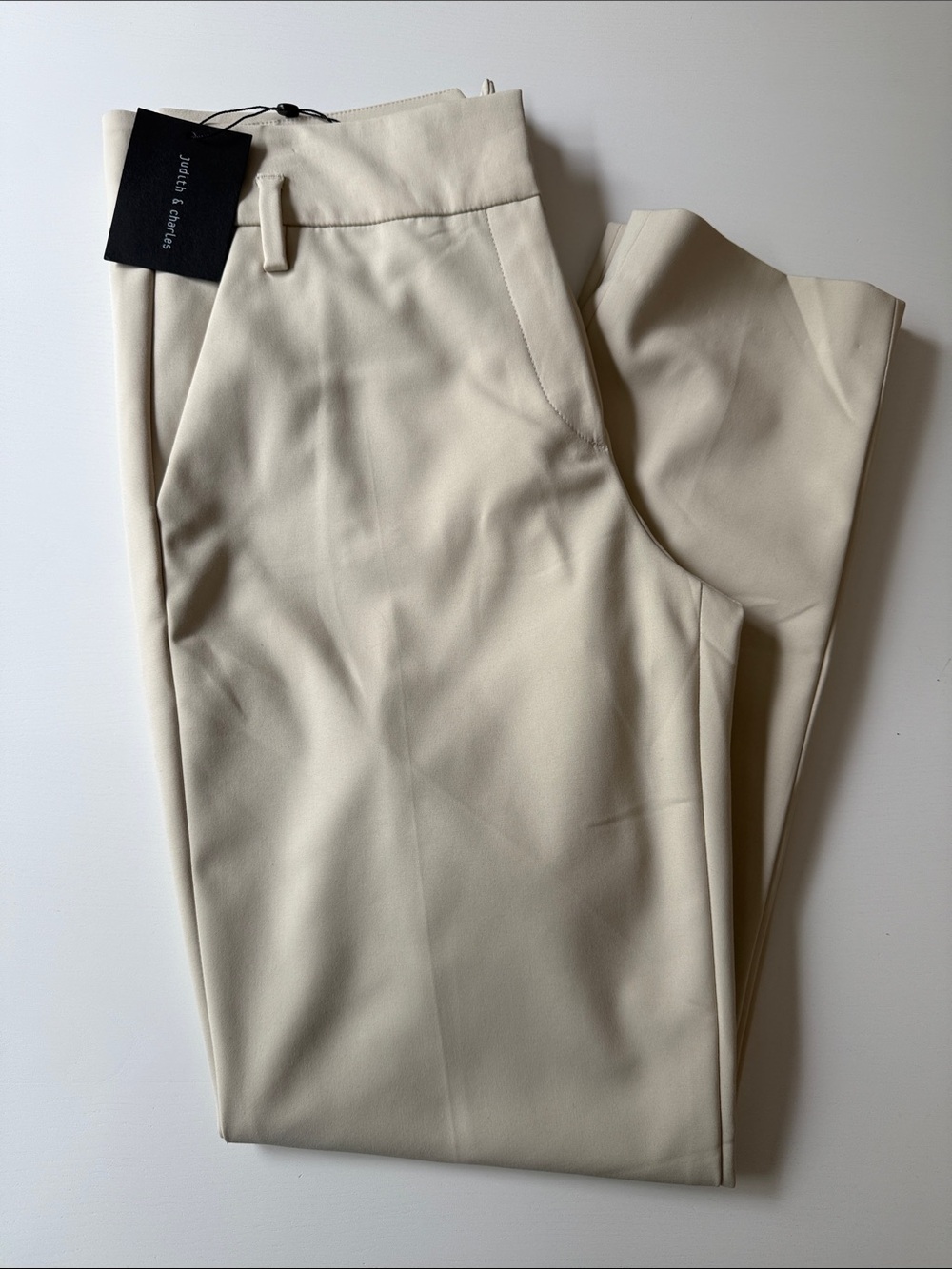 Tailored Cream Ankle Pants by Aritzia